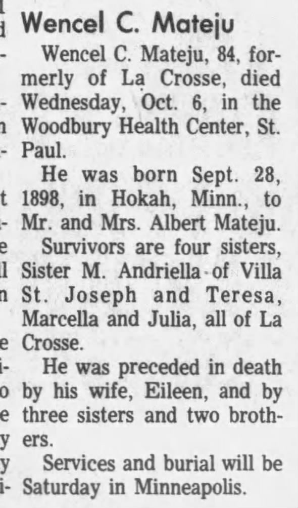 Clipping from The La Crosse Tribune